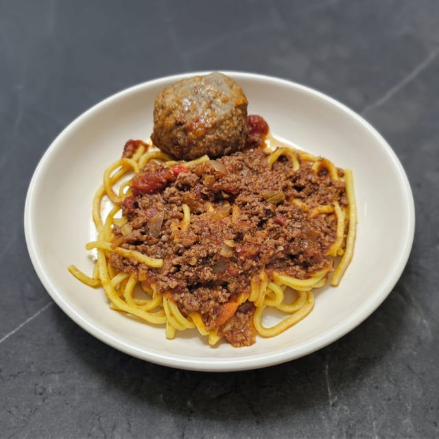 Kids Spaghetti Bolognese and Meatball.